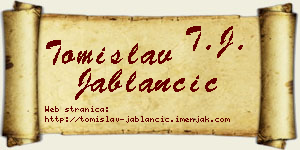 Tomislav Jablančić vizit kartica